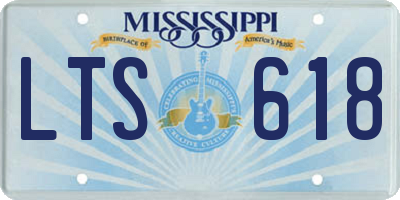 MS license plate LTS618