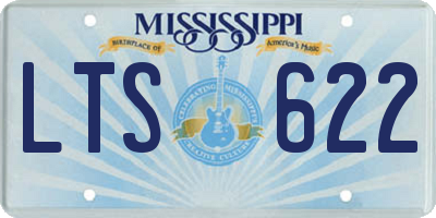 MS license plate LTS622