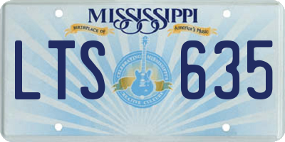 MS license plate LTS635