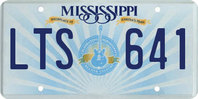 MS license plate LTS641