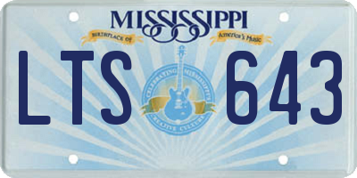 MS license plate LTS643