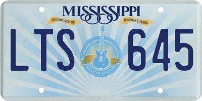 MS license plate LTS645