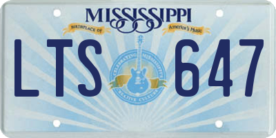 MS license plate LTS647