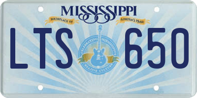 MS license plate LTS650