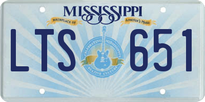 MS license plate LTS651