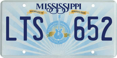 MS license plate LTS652