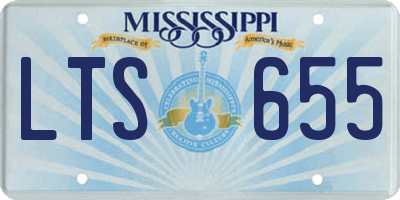MS license plate LTS655