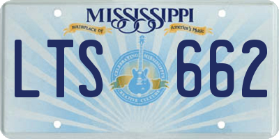 MS license plate LTS662