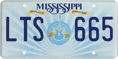 MS license plate LTS665
