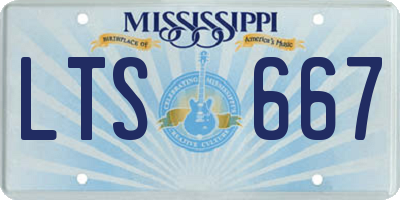 MS license plate LTS667