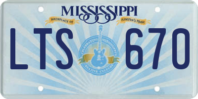 MS license plate LTS670