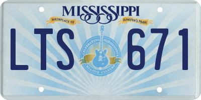 MS license plate LTS671