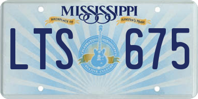 MS license plate LTS675