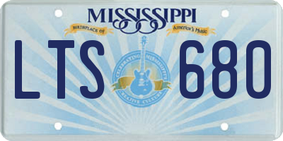 MS license plate LTS680