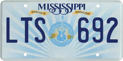 MS license plate LTS692