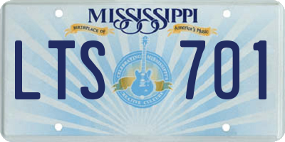 MS license plate LTS701