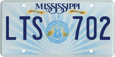 MS license plate LTS702