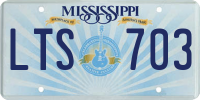 MS license plate LTS703