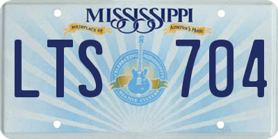 MS license plate LTS704
