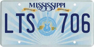 MS license plate LTS706