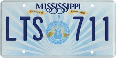 MS license plate LTS711