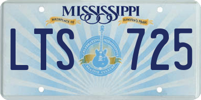 MS license plate LTS725