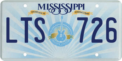 MS license plate LTS726