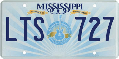 MS license plate LTS727