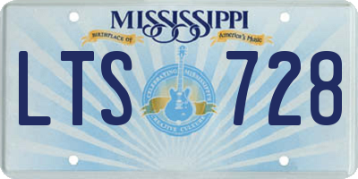 MS license plate LTS728