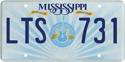 MS license plate LTS731