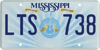 MS license plate LTS738