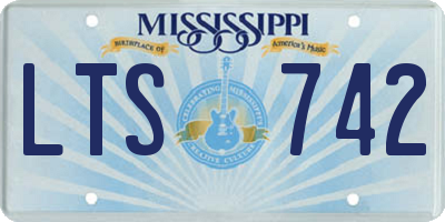 MS license plate LTS742
