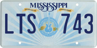 MS license plate LTS743