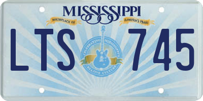 MS license plate LTS745