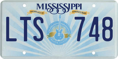 MS license plate LTS748