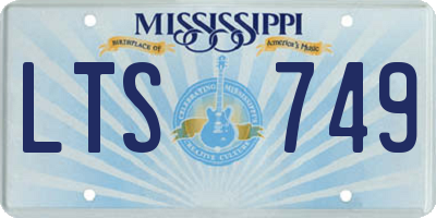 MS license plate LTS749
