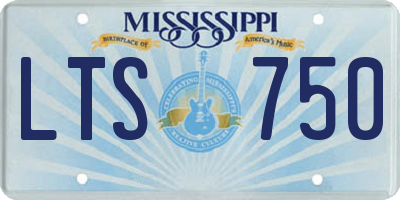 MS license plate LTS750