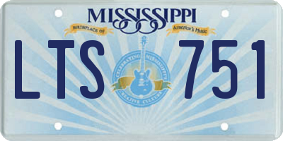 MS license plate LTS751