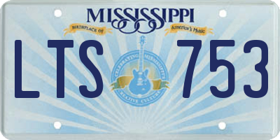 MS license plate LTS753