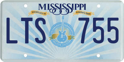 MS license plate LTS755