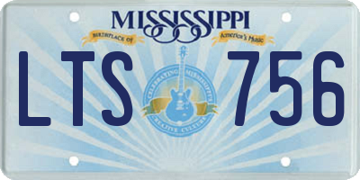 MS license plate LTS756