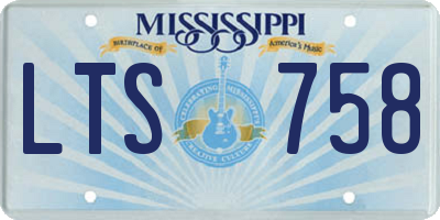 MS license plate LTS758