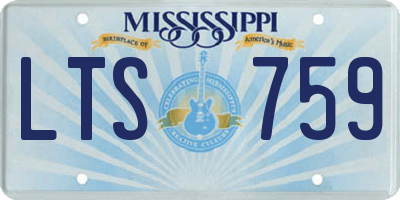 MS license plate LTS759