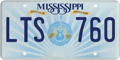 MS license plate LTS760
