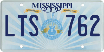 MS license plate LTS762
