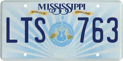 MS license plate LTS763