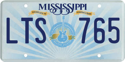 MS license plate LTS765