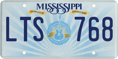MS license plate LTS768