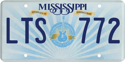 MS license plate LTS772