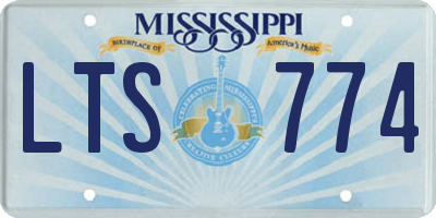 MS license plate LTS774